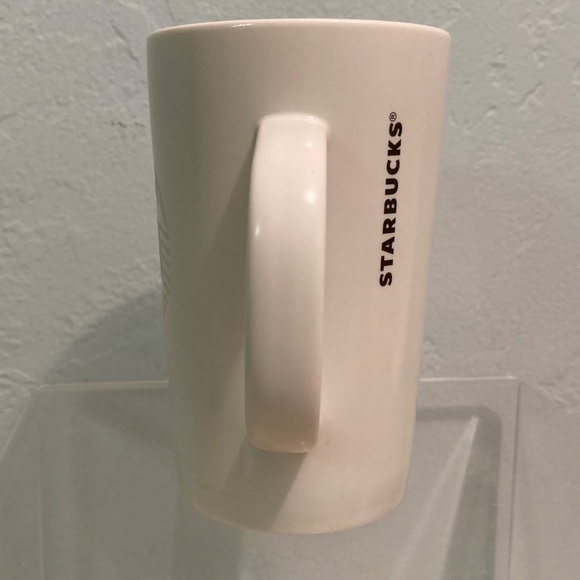 White Ceramic Etched Starbucks Tall 12oz 355 ml Coffee Mug With Logo 2014 - Picture 2 of 6